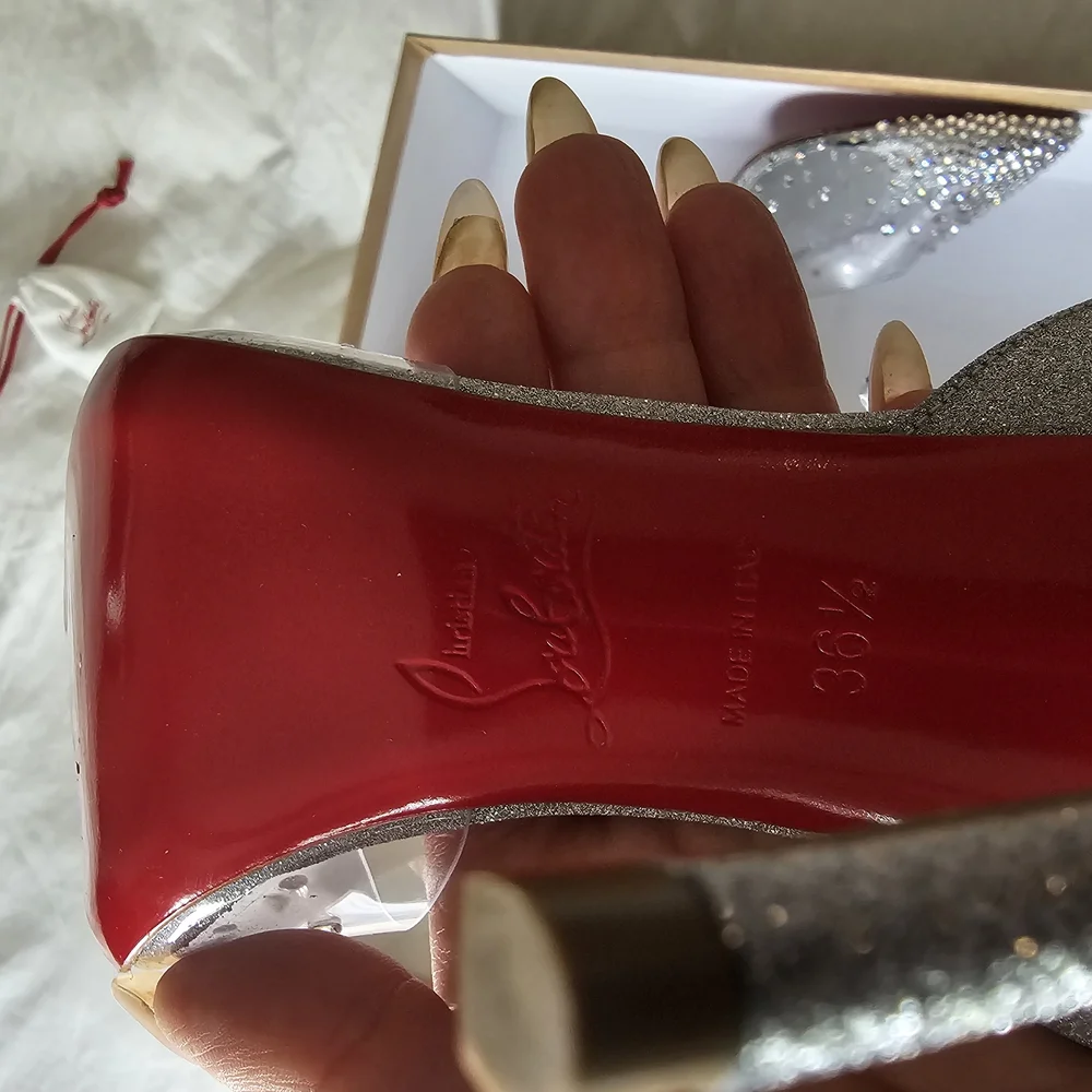Christian Louboutin Silver Stiletto Heels - Picture 8 of 8